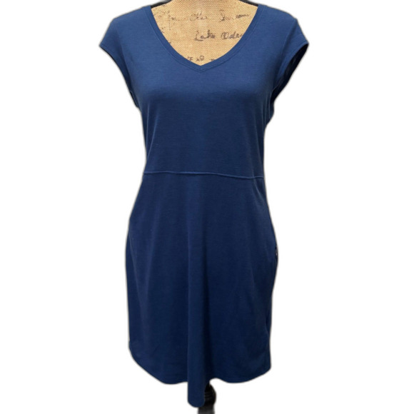 The North Face EZ Tee Dress Blue FlashDry Cap Sleeve Athleisure Size Medium - Picture 1 of 9